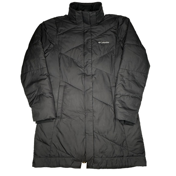 Columbia Jacket Womens Medium Black Long Quilted Insulated Winter Puffer Coat - Picture 1 of 10